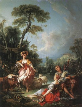 夏の牧歌的なフランソワ・ブーシェの古典的なロココ Oil Paintings